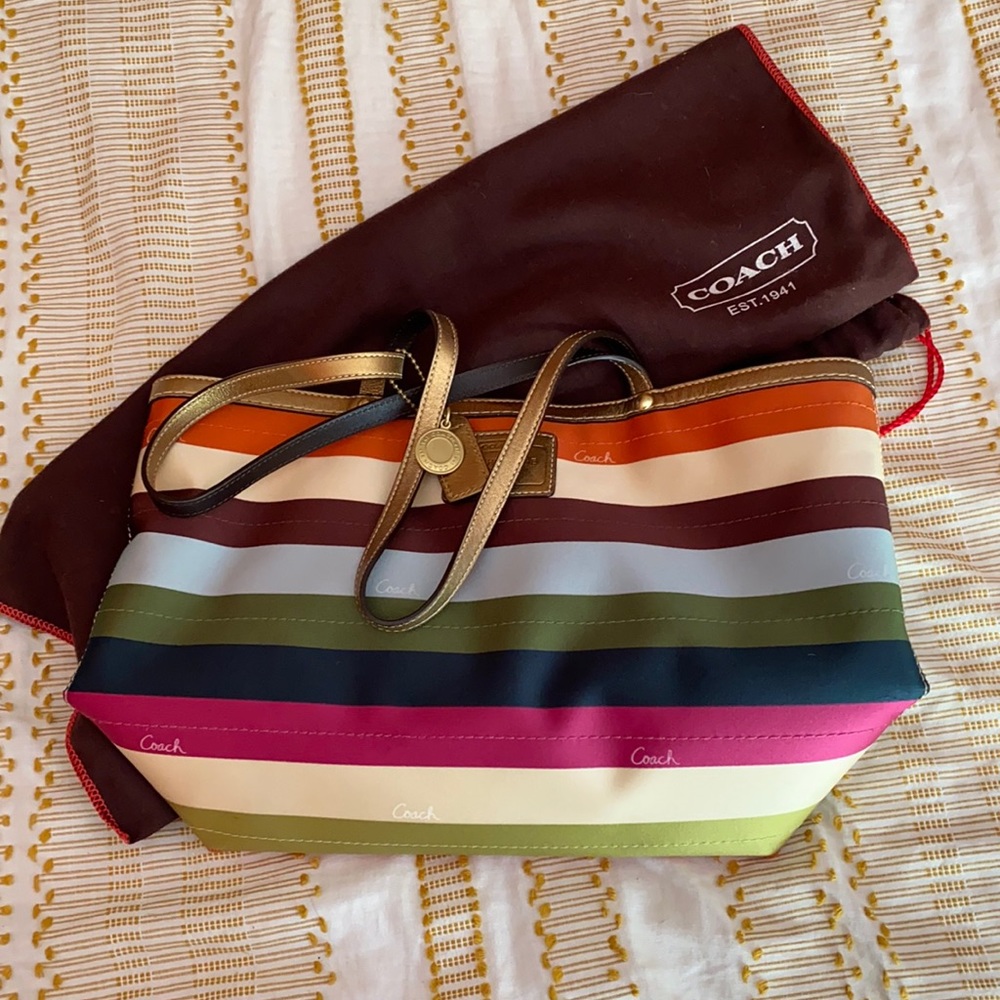 Small coach tote with dust bag